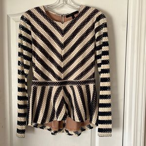 Bcbg Maxazria Franseen peplum top, M, NWOT
